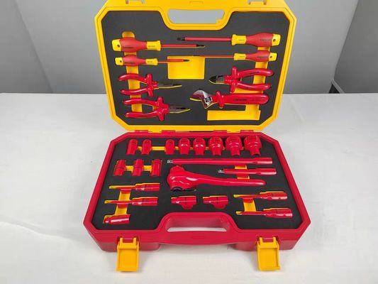 29PCS ชุดเครื่องมือช่างไฟฟ้า 1000V VDE ชุดเครื่องมือมือไฟฟ้าหุ้มฉนวน